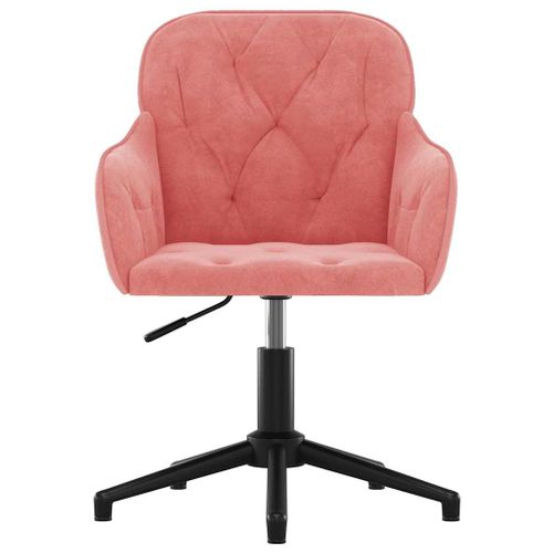 Chaise Pivotante De Bureau Rose Velours