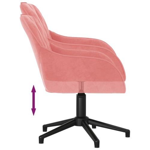 Chaise Pivotante De Bureau Rose Velours