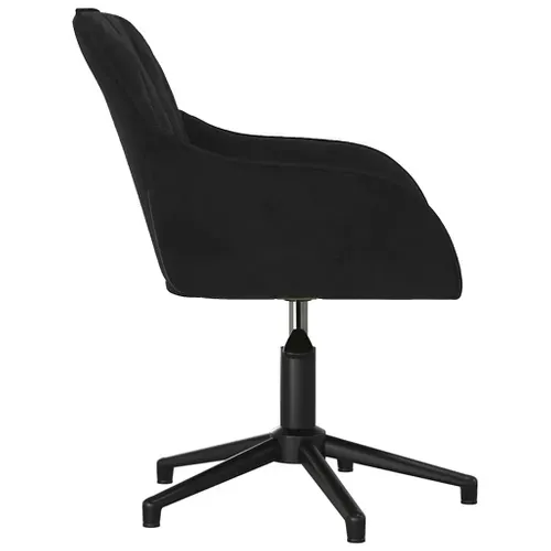 Chaise De Bureau Pivotante En Velours Noir, Pivotante à 360°, Cadre En Métal Ergonomique