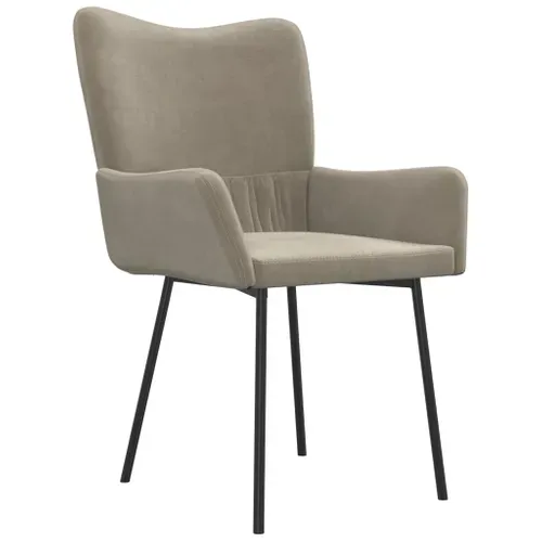 Chaises À Manger Lot De 2 Gris Clair Velours