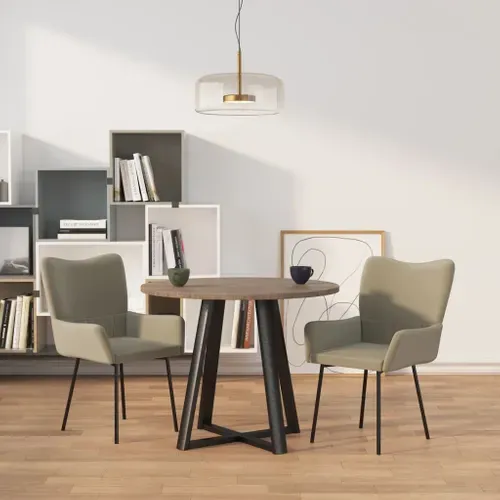 Chaises À Manger Lot De 2 Gris Clair Velours