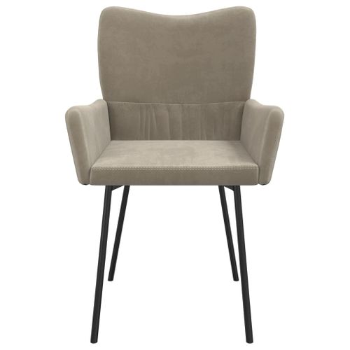 Chaises À Manger Lot De 2 Gris Clair Velours