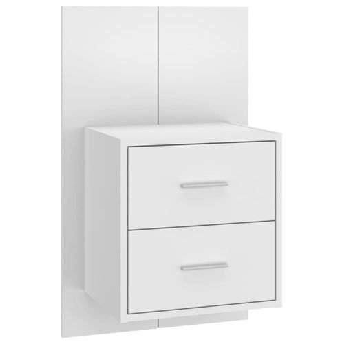 Tête De Lit Avec Armoires Blanc Bois Contreplaqué