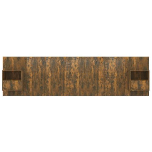 Tête De Lit Avec Armoires Chêne Fumé Bois D'ingénierie