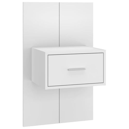 Tête De Lit Avec Armoires Blanc Bois Contreplaqué