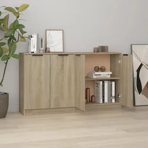 Buffets 2 Pièces Chêne Sonoma 60x30x70 Cm Bois Contreplaqué