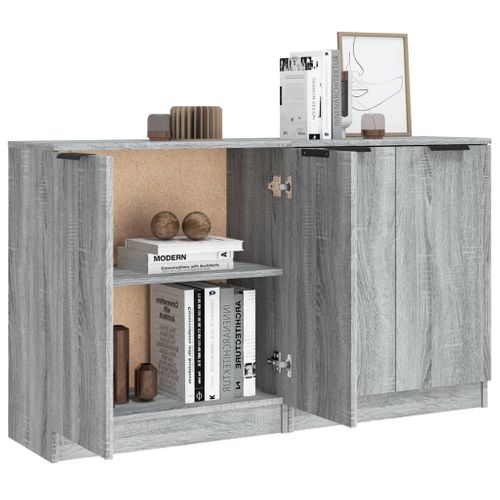 Buffets 2 Pièces Sonoma Gris 60x30x70 Cm Bois Contreplaqué