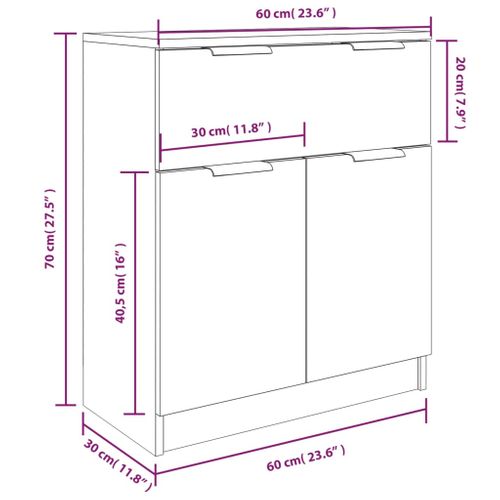 Buffets 3 Pièces Blanc Bois Contreplaqué