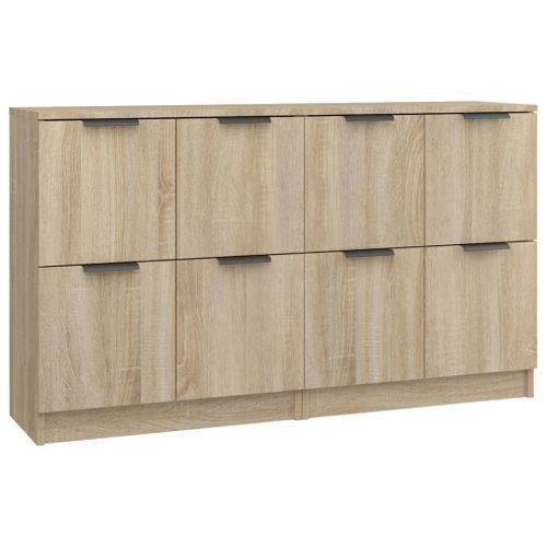Buffets 2 Pièces Chêne Sonoma 60x30x70 Cm Bois Contreplaqué