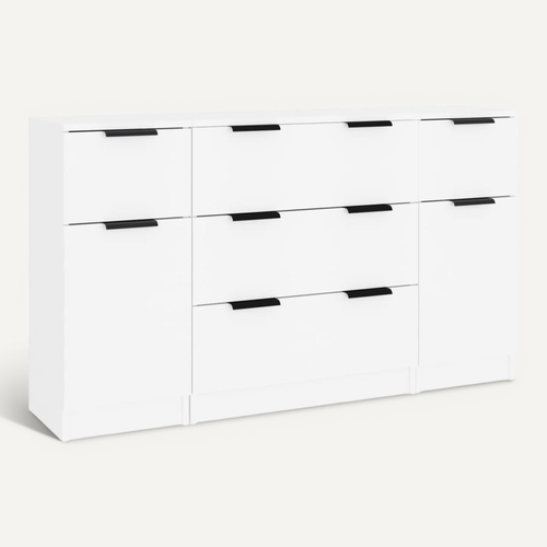 Buffets 3 Pièces Blanc Bois Contreplaqué