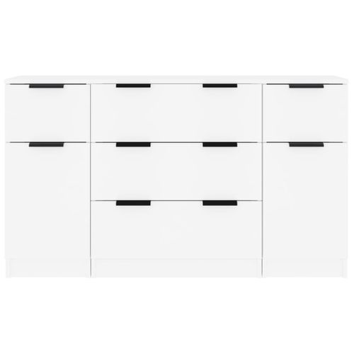 Buffets 3 Pièces Blanc Bois Contreplaqué