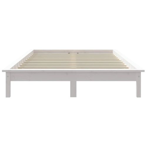 Cadre De Lit Sans Matelas Blanc 140x190 Cm Bois De Pin Massif