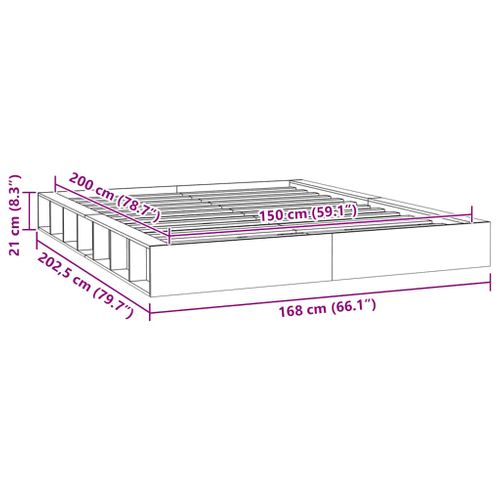 Cadre De Lit Sans Matelas 150x200 Cm Bois Massif