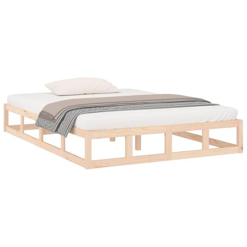 Cadre De Lit Sans Matelas 200x200 Cm Bois Massif