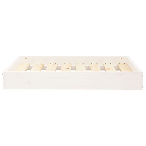 Lit Pour Chien Blanc 71,5x54x9 Cm Bois De Pin Solide