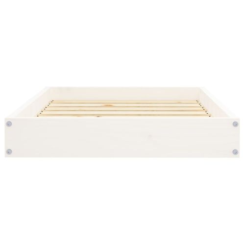Lit Pour Chien Blanc 71,5x54x9 Cm Bois De Pin Solide