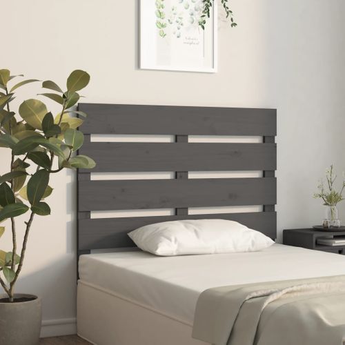 Tête De Lit Gris 100x3x80 Cm Bois Massif De Pin