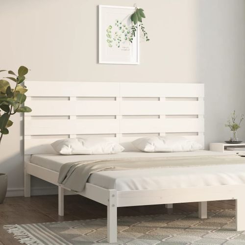 Tête De Lit Blanc 120x3x80 Cm Bois Massif De Pin