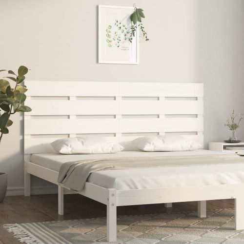 Tête De Lit Blanc 160x3x80 Cm Bois Massif De Pin