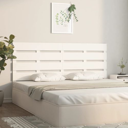 Tête De Lit Blanc 160x3x80 Cm Bois Massif De Pin