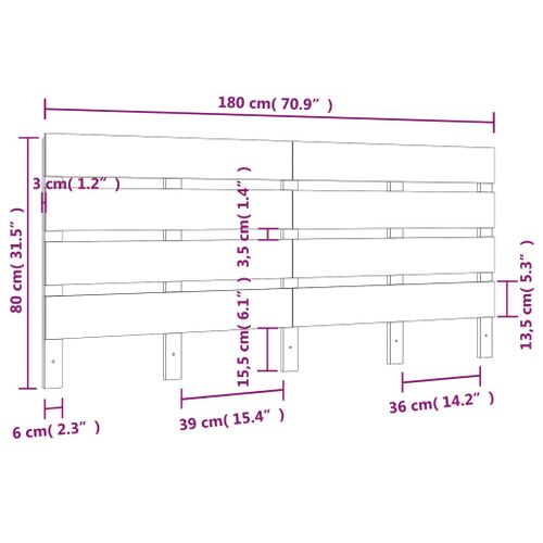 Tête De Lit 180x3x80 Cm Bois Massif De Pin