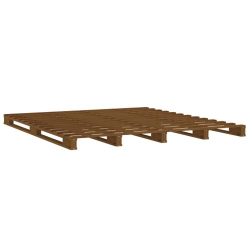 Lit De Palette Sans Matelas Marron Miel 120x200 Cm Bois Massif