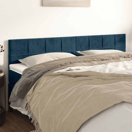 Têtes De Lit Bleu Foncé 200 X 5 X 78/88 Cm Velours