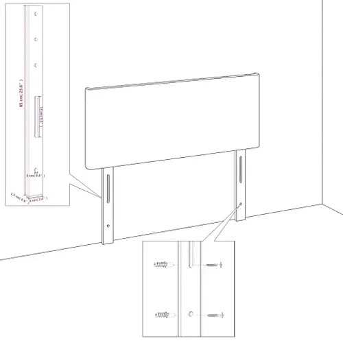 Têtes De Lit Gris Foncé 144x5x78/88 Cm Velours