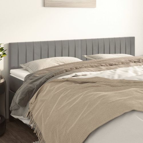 Têtes De Lit Gris Clair 160x5x78/88 Cm Velours