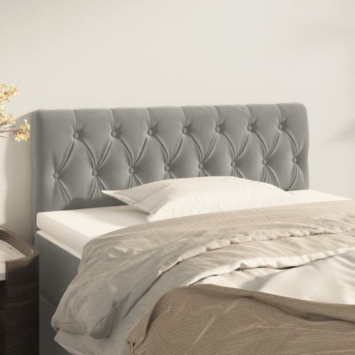 Tête De Lit Gris Clair 90x7x78/88 Cm Velours