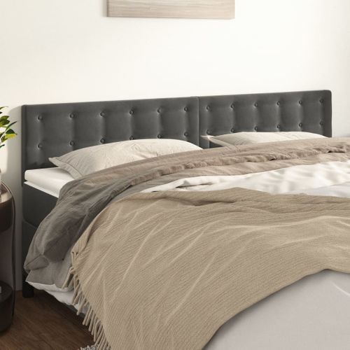 Têtes De Lit Gris Foncé 200x5x78/88 Cm Velours