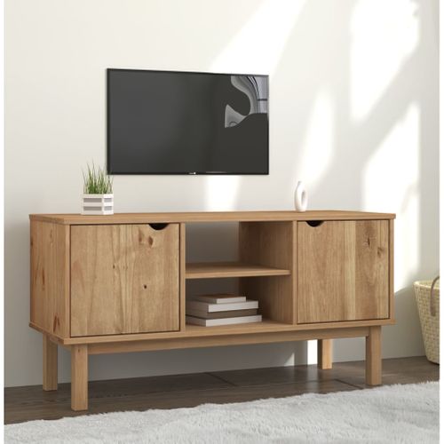 Meuble TV Otta 113,5x43x57 Cm Bois De Pin Massif