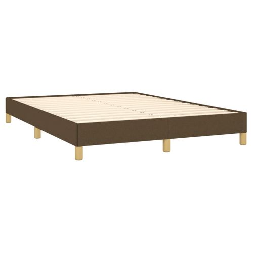 Cadre De Lit Sans Matelas Marron Foncé 140x190 Cm Tissu