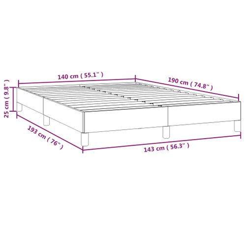 Cadre De Lit Sans Matelas Marron Foncé 140x190 Cm Tissu