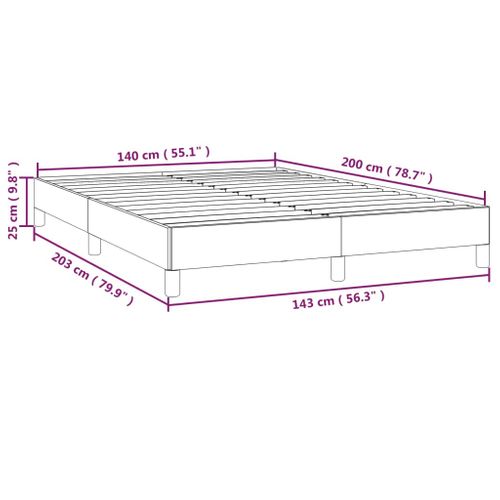 Cadre De Lit Sans Matelas Taupe 140x200 Cm Tissu