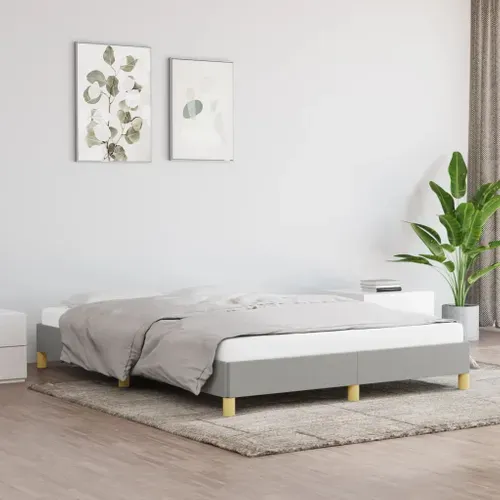 Cadre De Lit Sans Matelas Gris Clair 160x200 Cm Tissu