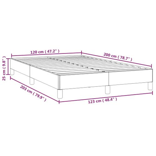 Cadre De Lit Sans Matelas Gris 120x200 Cm Simili