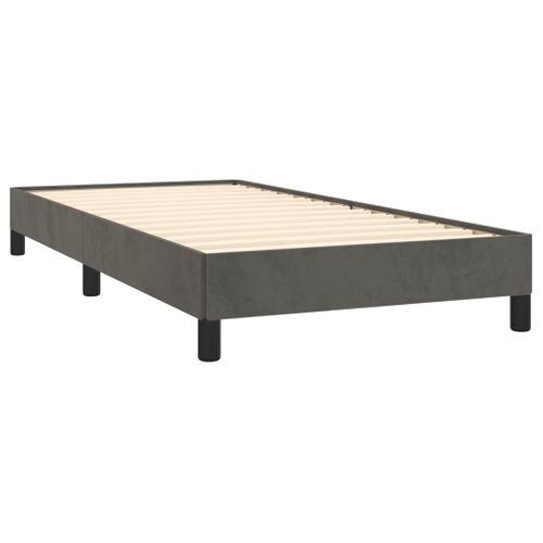 Cadre De Lit Sans Matelas Gris Foncé 90x200 Cm Velours