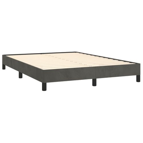 Cadre De Lit Sans Matelas Gris Foncé 140x190 Cm Velours
