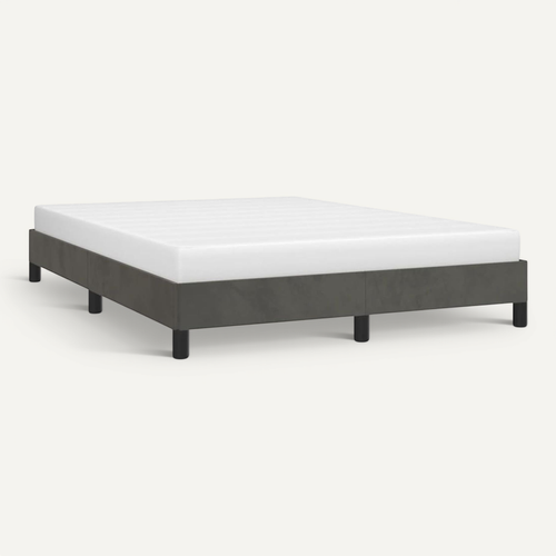 Cadre De Lit Sans Matelas Gris Foncé 140x190 Cm Velours