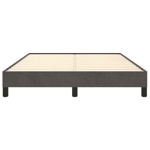 Cadre De Lit Sans Matelas Gris Foncé 140x190 Cm Velours