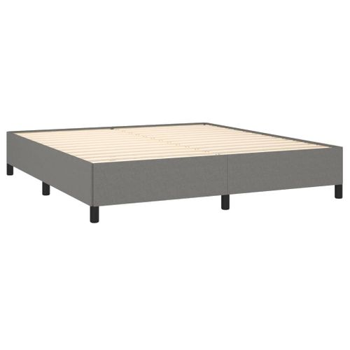 Cadre De Lit Sans Matelas Gris Foncé 160x200 Cm Tissu