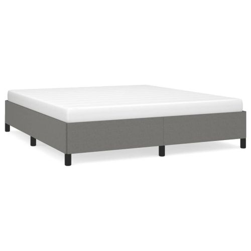 Cadre De Lit Sans Matelas Gris Foncé 160x200 Cm Tissu