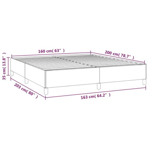 Cadre De Lit Sans Matelas Gris Foncé 160x200 Cm Tissu