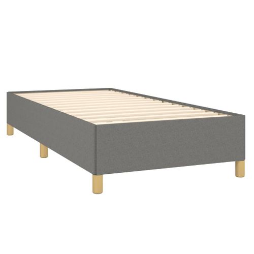 Cadre De Lit Sans Matelas Gris Foncé 90x190 Cm Tissu