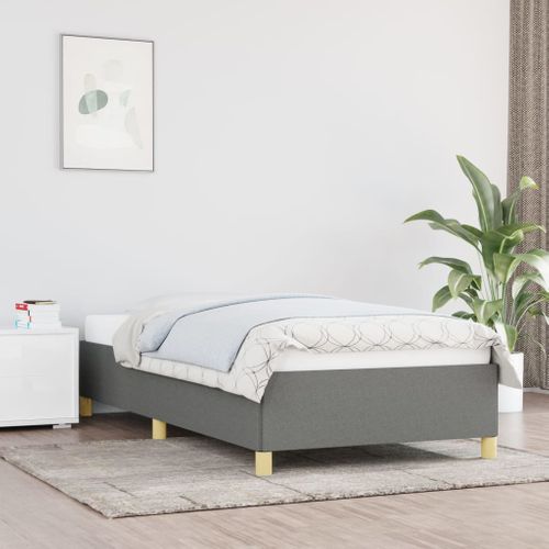 Cadre De Lit Sans Matelas Gris Foncé 90x190 Cm Tissu
