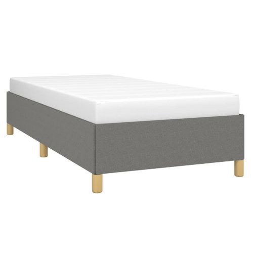 Cadre De Lit Sans Matelas Gris Foncé 90x190 Cm Tissu