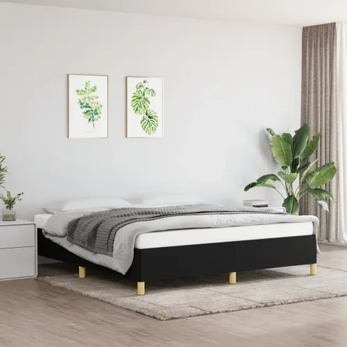 Cadre De Lit Sans Matelas Noir 160x200 Cm Tissu