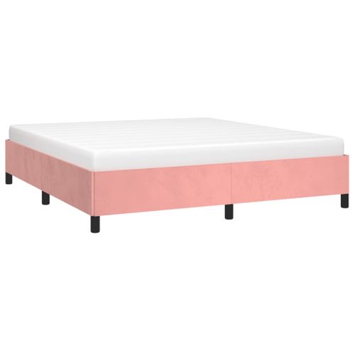 Cadre De Lit Sans Matelas Rose 160x200 Cm Velours