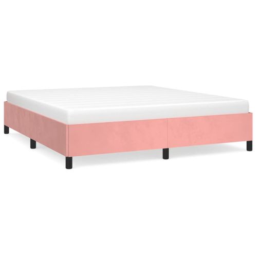 Cadre De Lit Sans Matelas Rose 160x200 Cm Velours